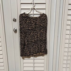 Chico's Zebra Patterned Top in Black and Tan